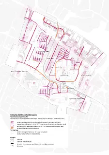 Analysekarte Klimatische Herausforderung, bgmr Landschaftsarchitekten, 2024
