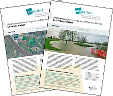 Titelbilder der beiden Fact Sheets zu Starkregen an der Blumenthaler Aue