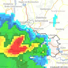 Ausschnitt aus dem Kurzfrist-Vorhersagesystem 