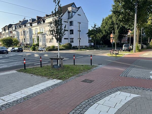 Foto der Grünfläche in der Busestraße in Bremen zur Überflutungsvorsorge