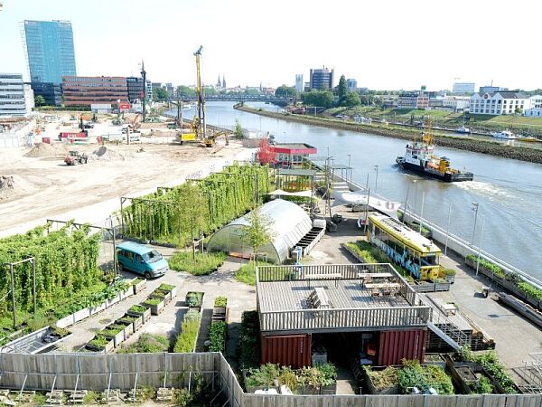 Foto von oben aus der Luft auf die Gemüsewerft in Bremen