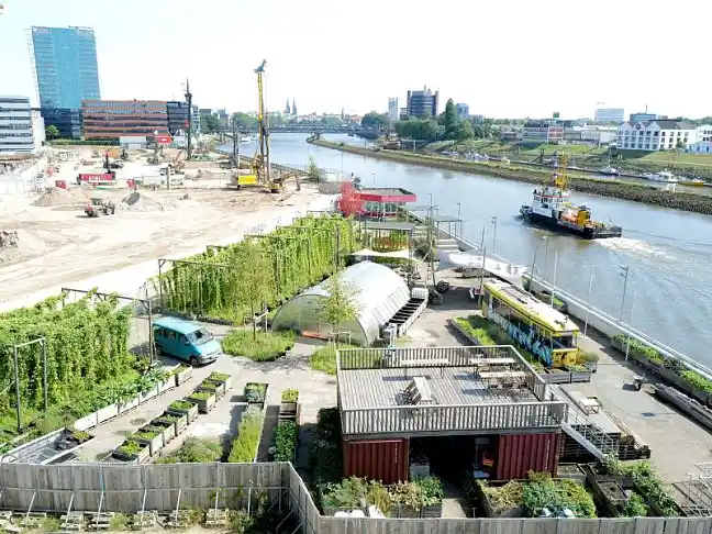 Foto von oben aus der Luft auf die Gemüsewerft in Bremen