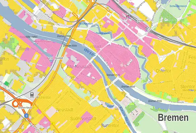 Das Bild zeigt einen screenshot des Klimainformationssystems Bremen