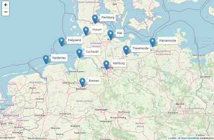 Bildschirmfoto des Sturmflutmonitors des Helmholtz-Zentrum Hereon und des Norddeutschen Küsten- und Klimabüros. Quelle: SKUMS 2021