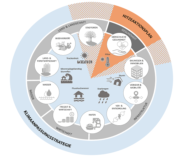 Bezug zwischen Hitzeaktionsplan und Klimaanpassungsstrategie
